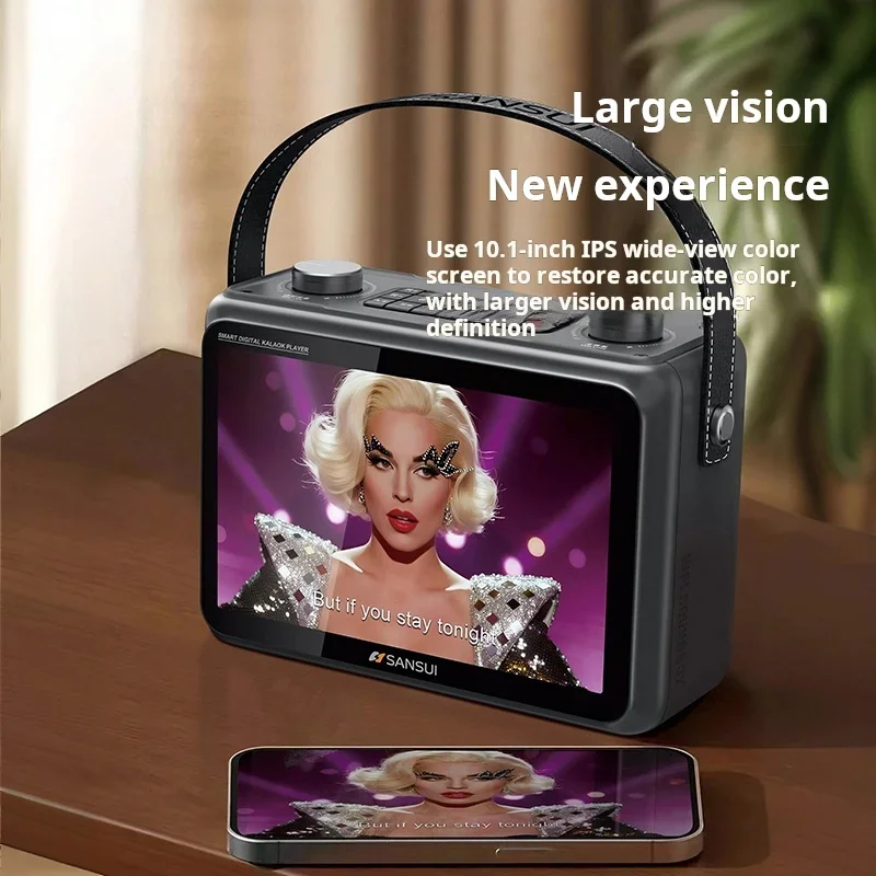 Audio Music Lyrics - SANSUI K115 LED-scherm 10,1-inch multimedia Bluetooth-luidspreker