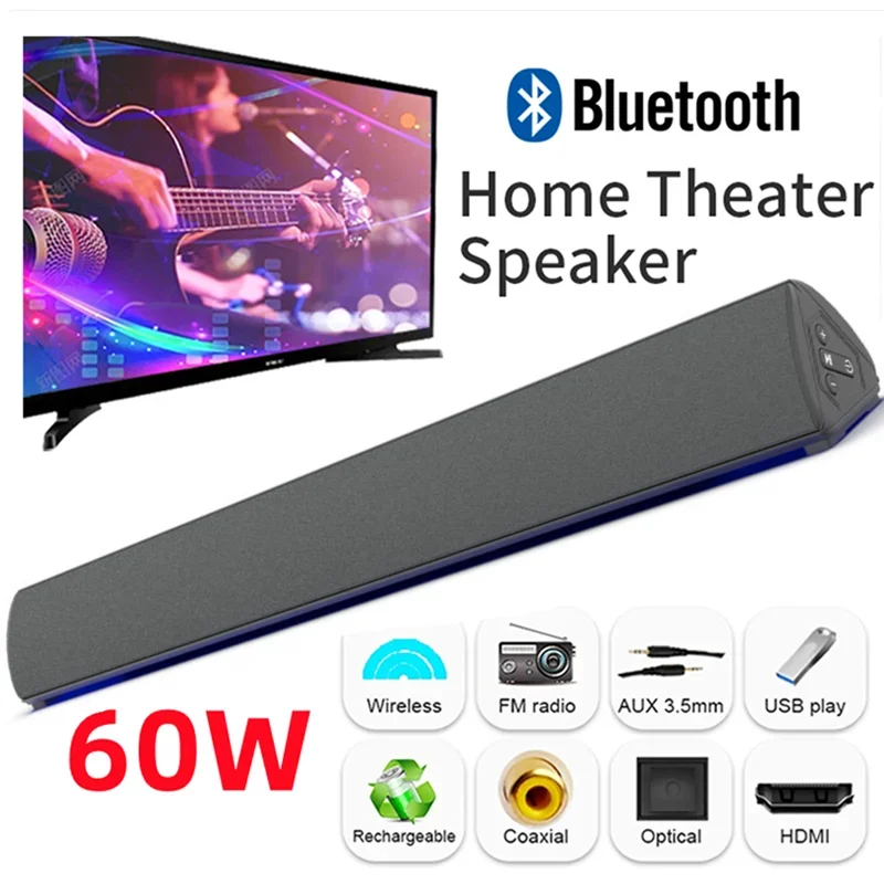 Audio Music Generator - 60W Draadloze Tv Pc Soundbar Bluetooth