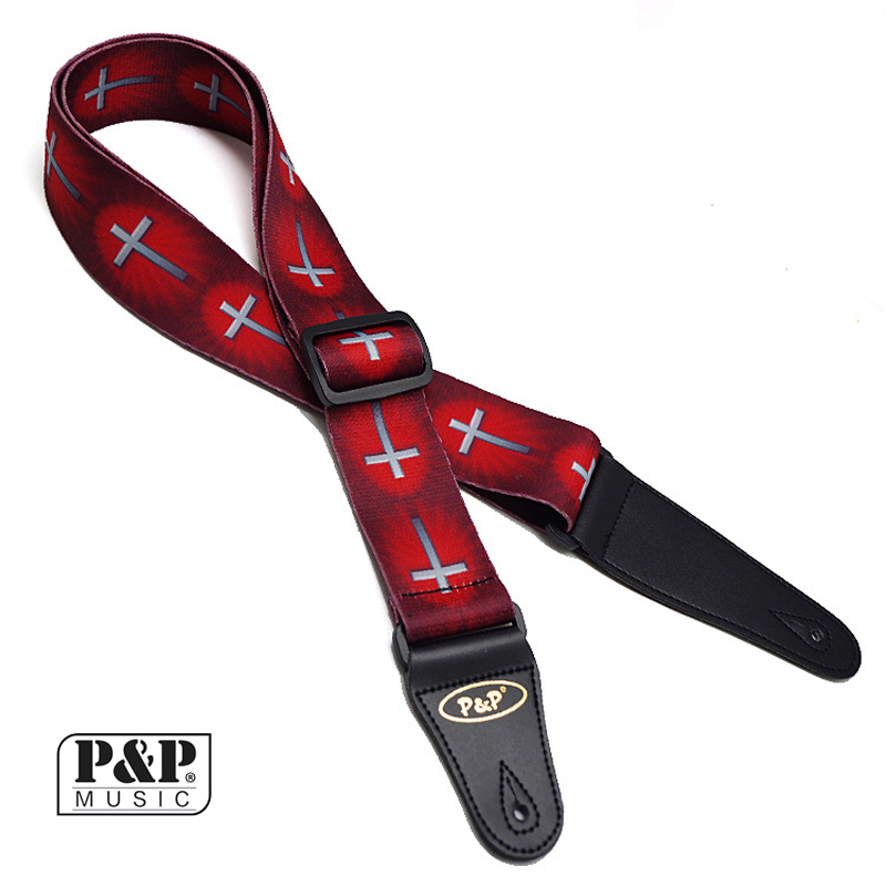 Guitar Strap Padded - Gitaarband Kruis Van Christ Patroon Thermisch