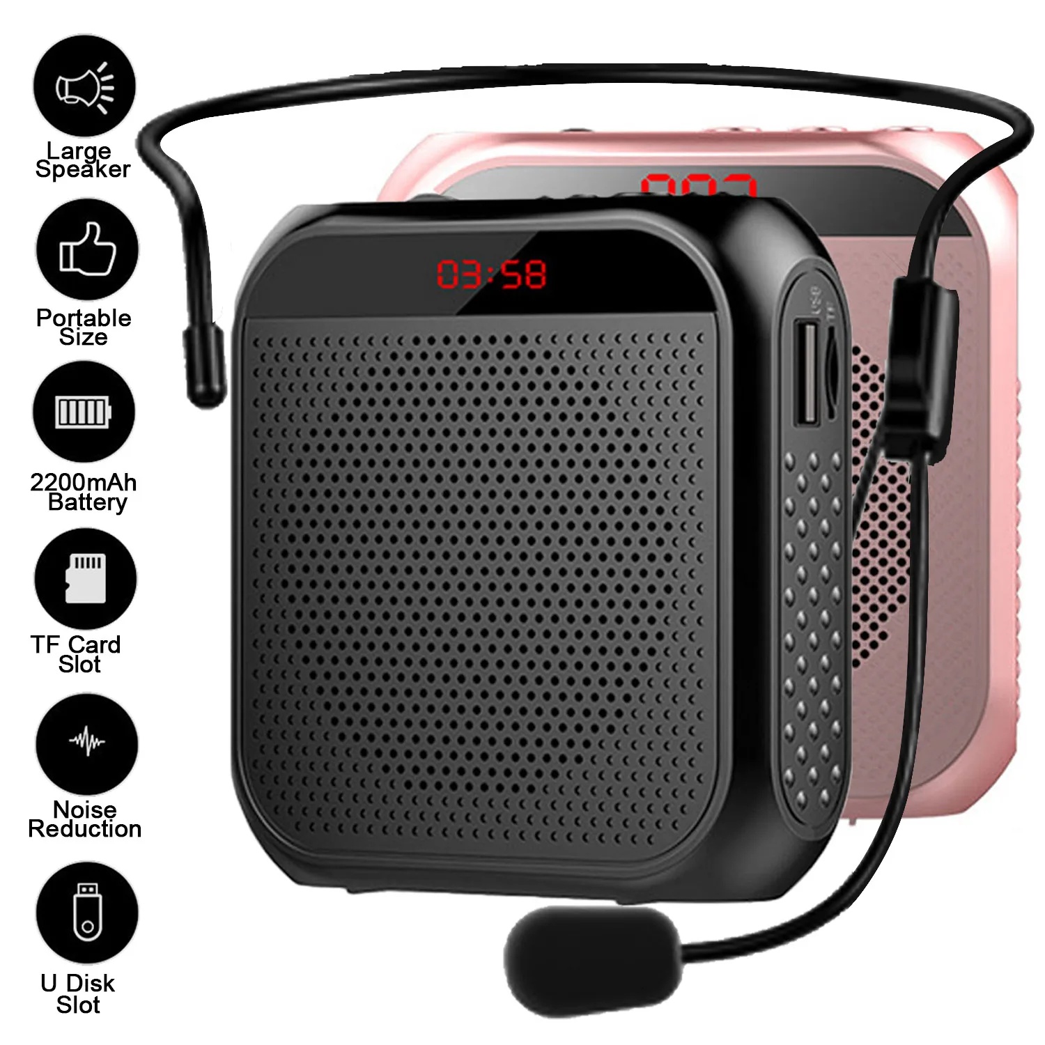 Portable Amplifier Mini - Draagbare stemversterker Megafoon Mini-audioluidspreker met microfoon