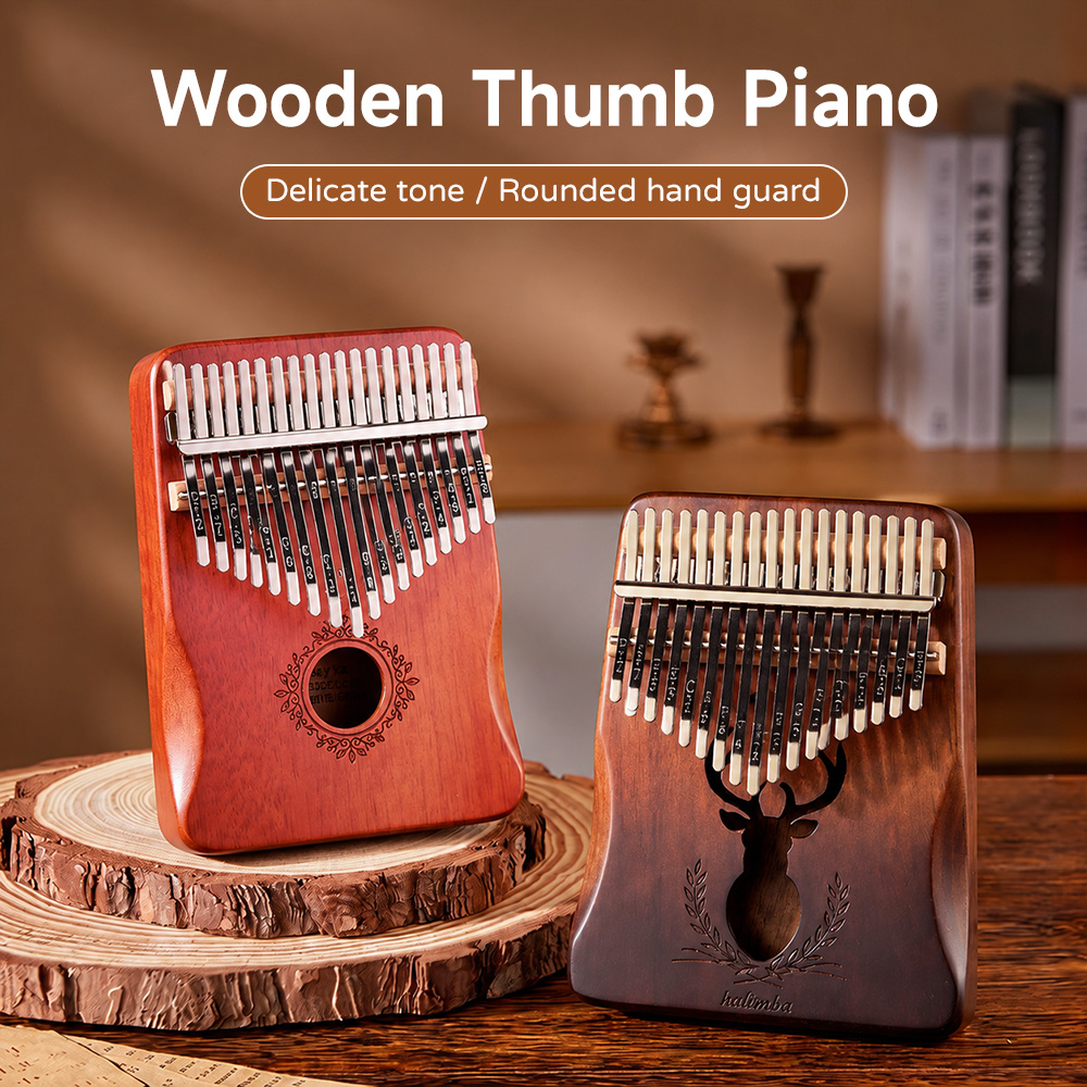Kalimba Thumb Piano - 21-toetsen Mahonie Kalimba Duimpiano 17-toetsen Draagbare