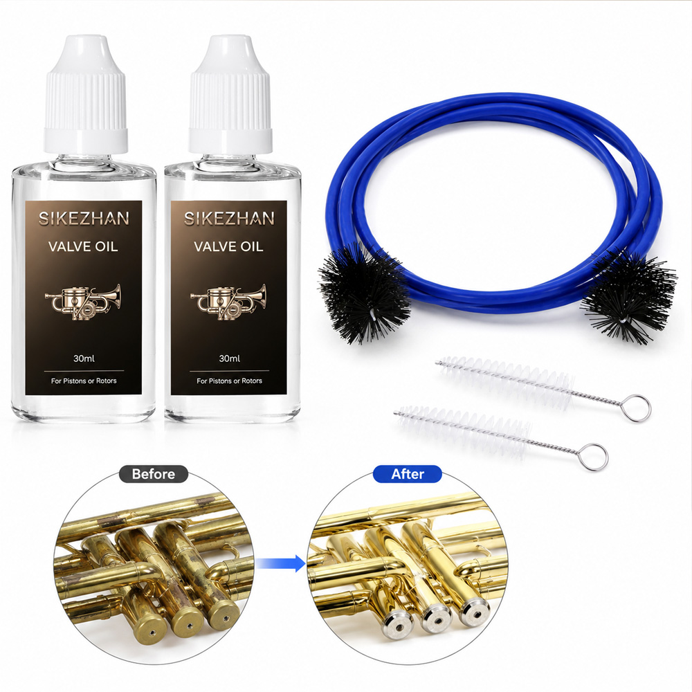 Trumpet Valve Oil - Trompetreinigingsset 2 stuks ventielolie vloeibaar smeermiddel