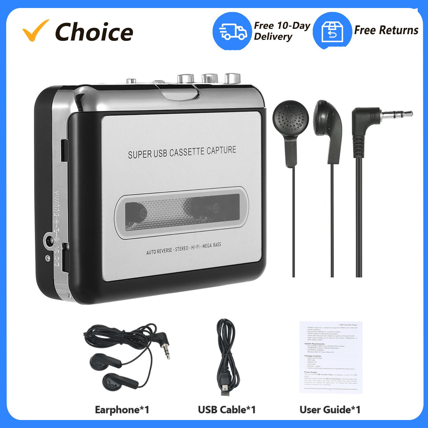 Audio Music Converter To Mp3 - Usb Cassette Capture Cassette Tape-to-MP3 Converter