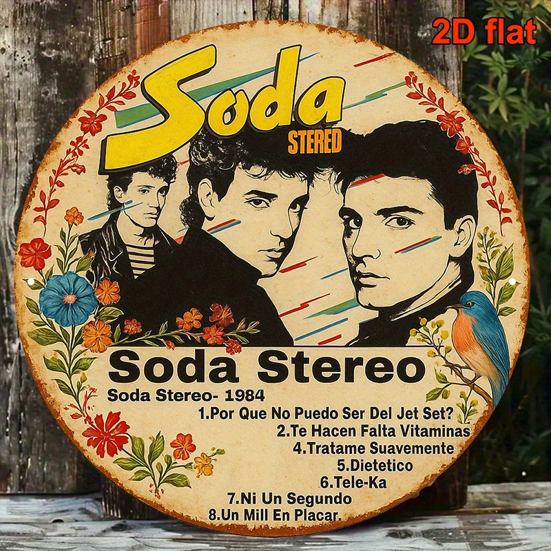 Audio Music Lyrics - 2D vlakke ontwerptekening, 1 stuk retro