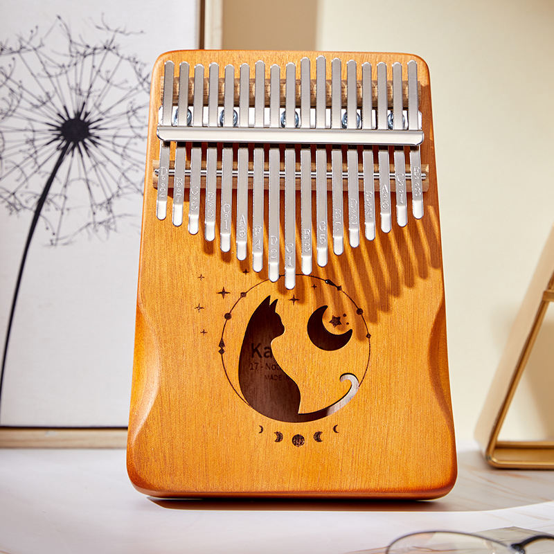 Kalimba Thumb Piano - 17-toetsen Kalimba kleurverloop ontwerp duimpiano mahoniehouten
