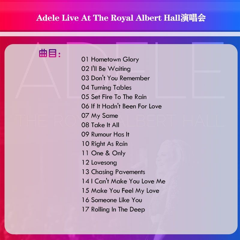 Muziek Audio CD Adele Live At  - Audio Music Lyrics recensie en prijs