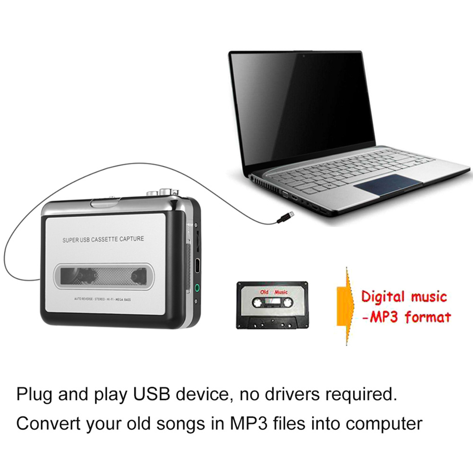 Usb Cassette Capture Cassette  - Audio Music Converter To Mp3 recensie en prijs