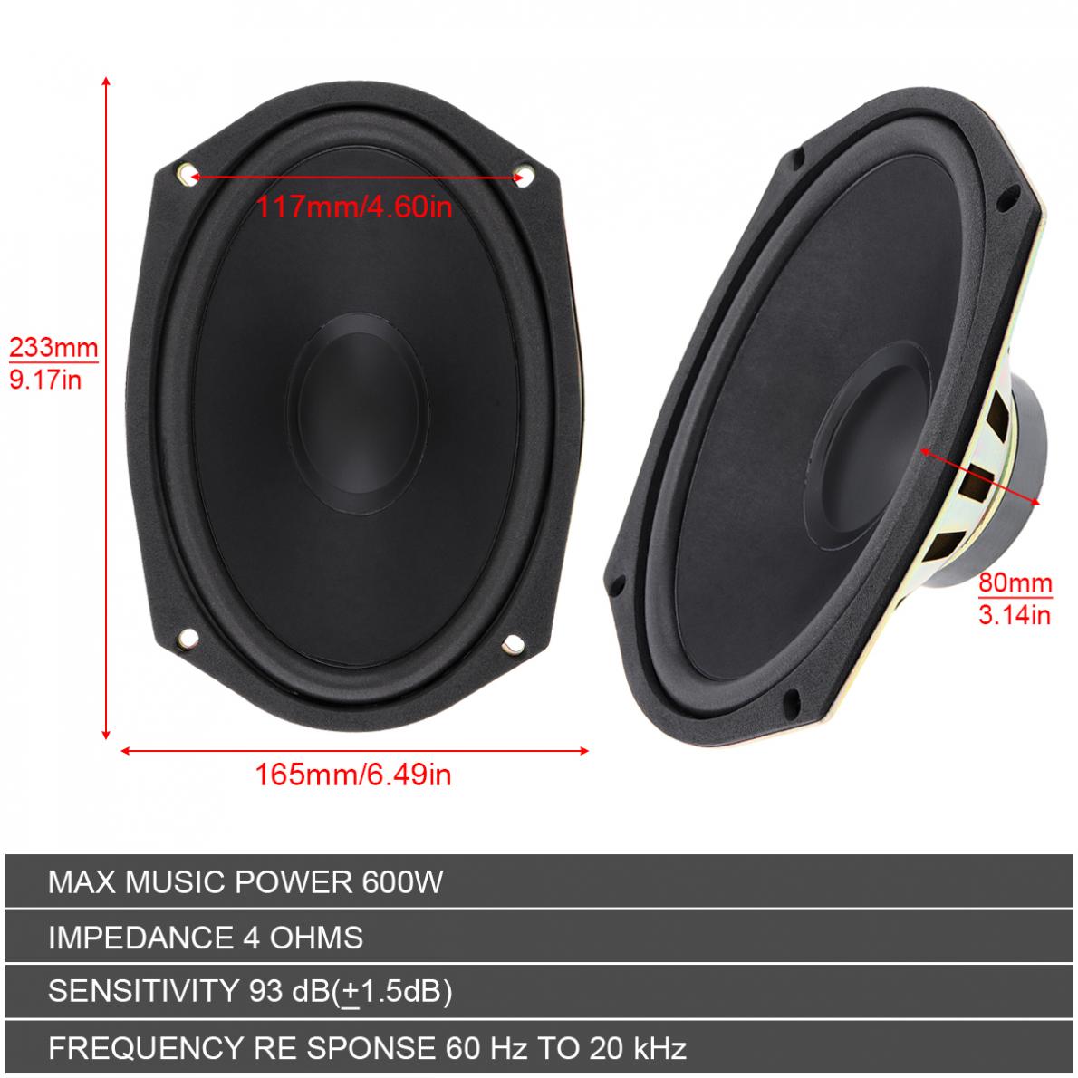 1 / 2 Stuk 6X9 Inch 600W Unive - Audio X Music recensie en prijs
