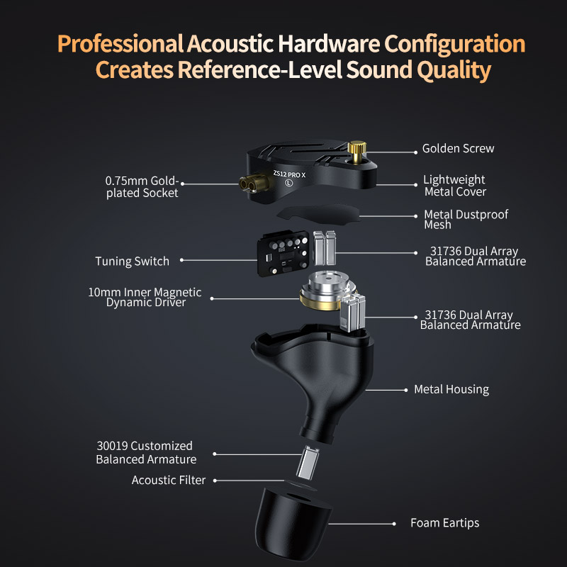 KZ ZS12 PRO X Metal Oordopjes  - Audio X Music recensie en prijs