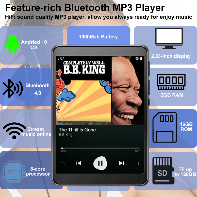 WiFi MP3-speler Android 10 Spo - Audio Music Mp3 Downloader recensie en prijs